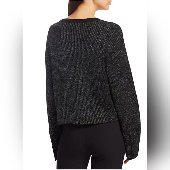 NWT Rag & Bone Jubilee Metallic Merino Wool Crop Sweater - Picture 2 of 13